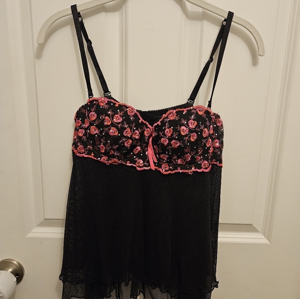 Victoroa Secret Y2K Teddy Pink Rose Embroidery
